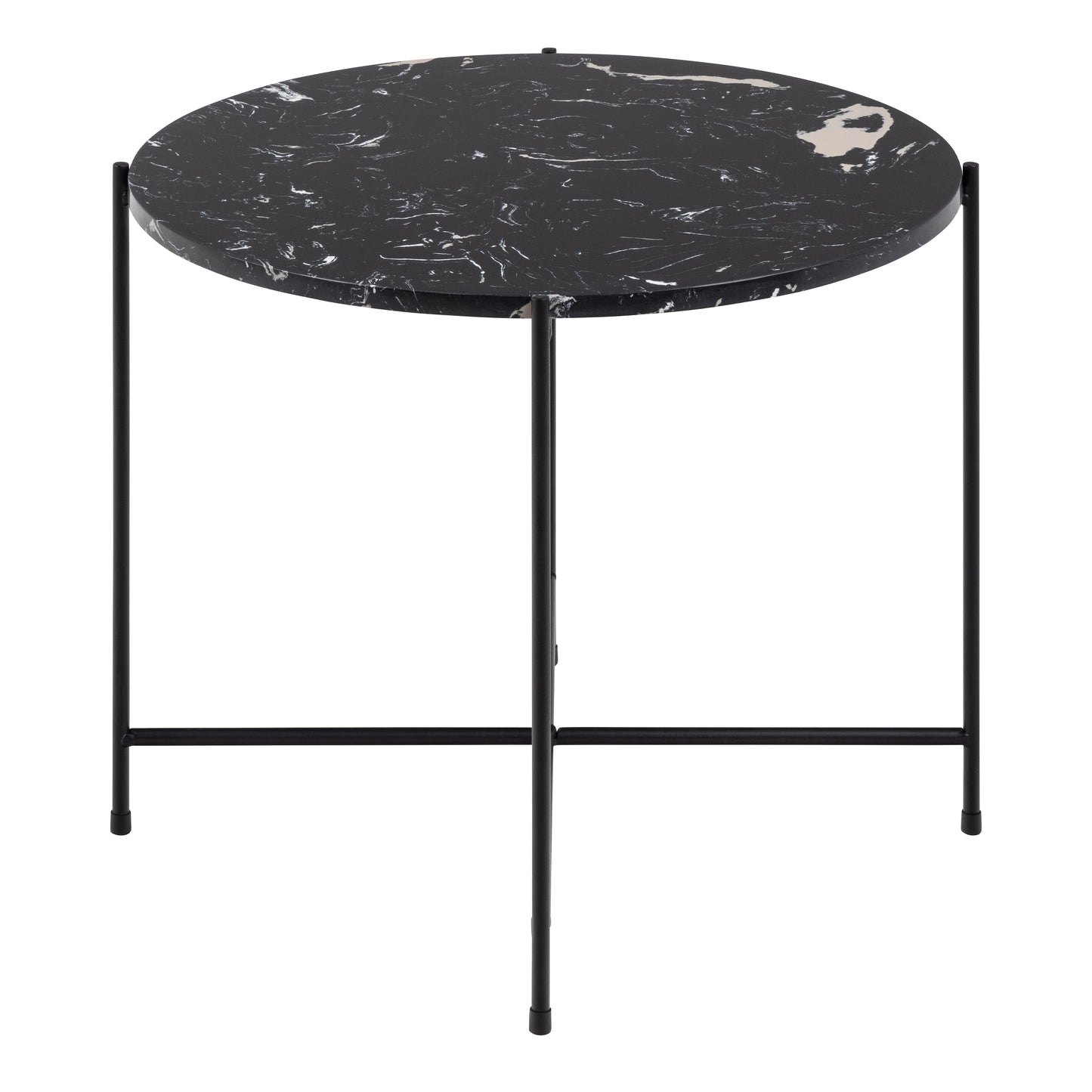 Avila Side Table with Black Marble Effect 52x40cm