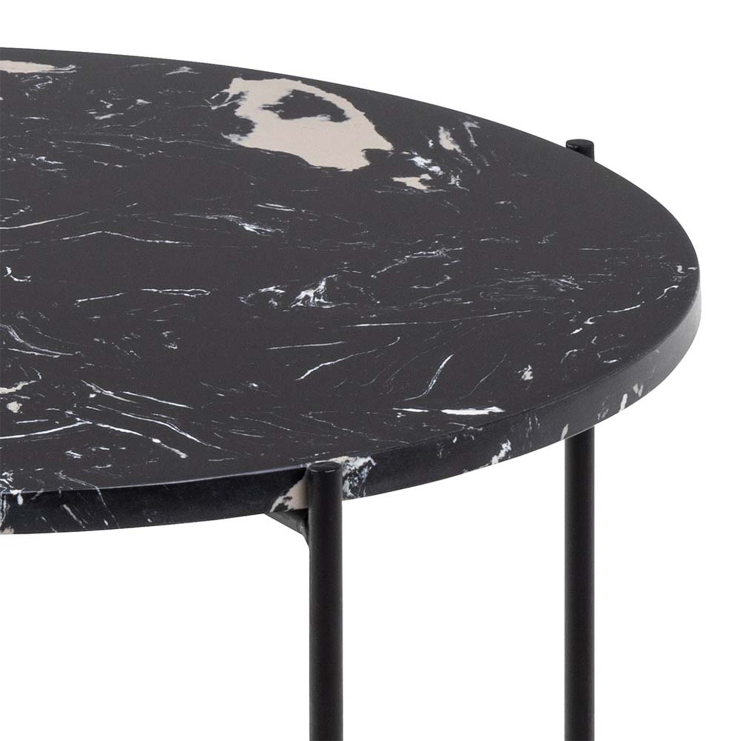 Avila Side Table with Black Marble Effect 52x40cm