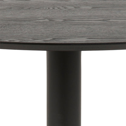 Ibiza Round Dining Table with Black Ash Top and Matt Black Base