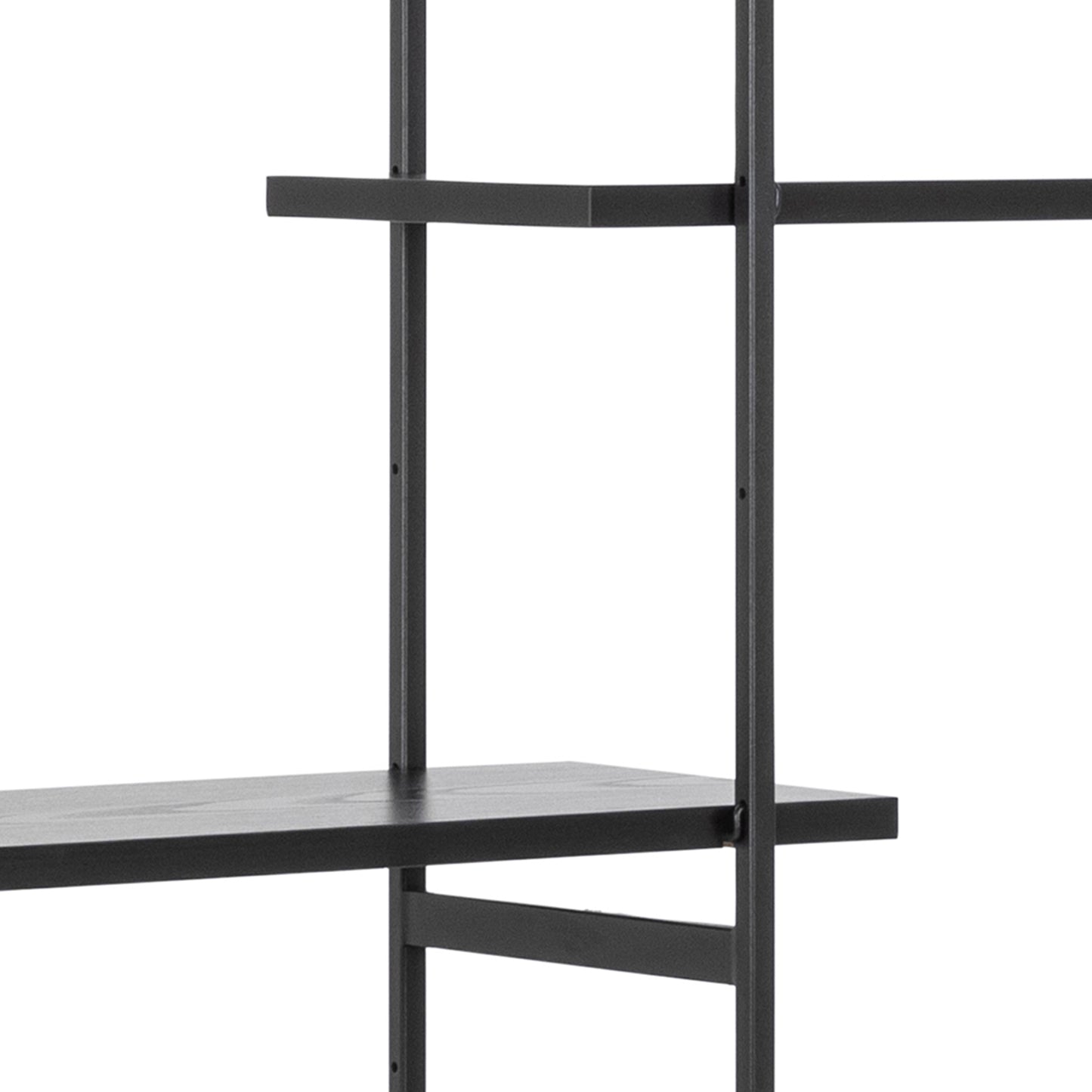 Angus Bookcase with 1 Sliding Door & 5 Shelves in Black