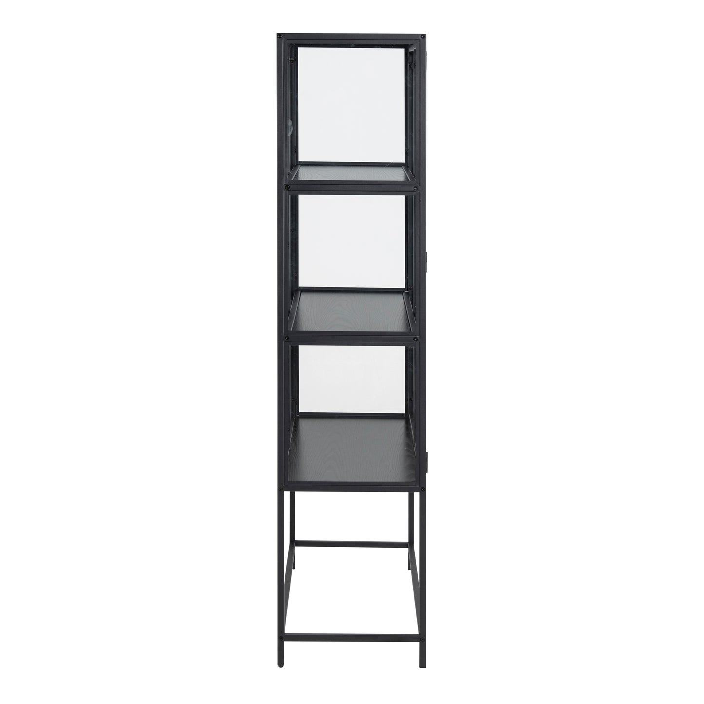 Seaford 2 Glass Door Display Cabinet in Black