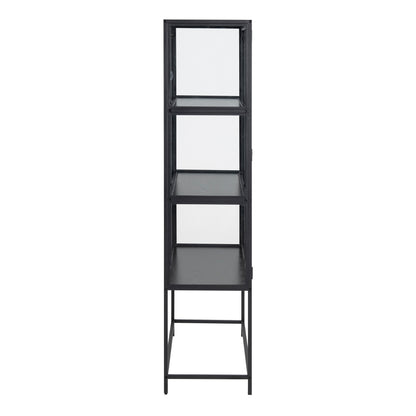 Seaford 2 Glass Door Display Cabinet in Black