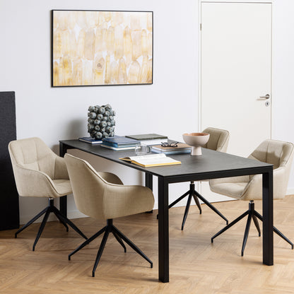 Brentford Dining Table in Matt Black