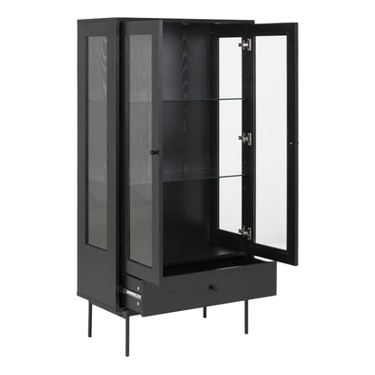 Angus 2 Door Display Cabinet in Black