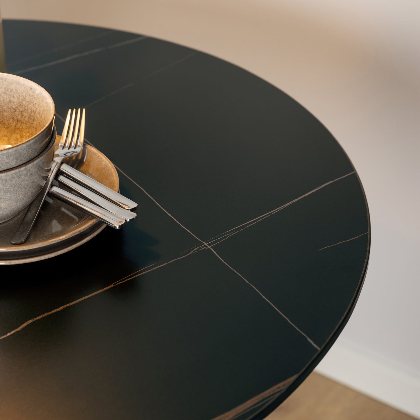 Malta Round Dining Table in Black