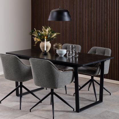 Amble Dining Table with Black Marble Effect