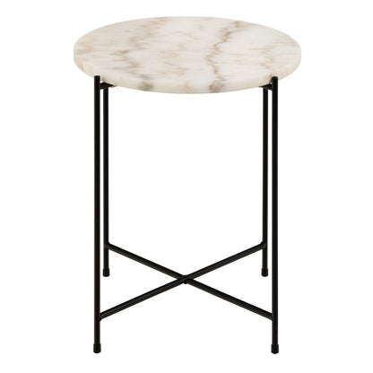 Avila Side Table with White Marble Effect 42x45cm