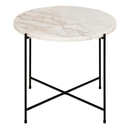 Avila Side Table with White Marble Effect 52x40cm