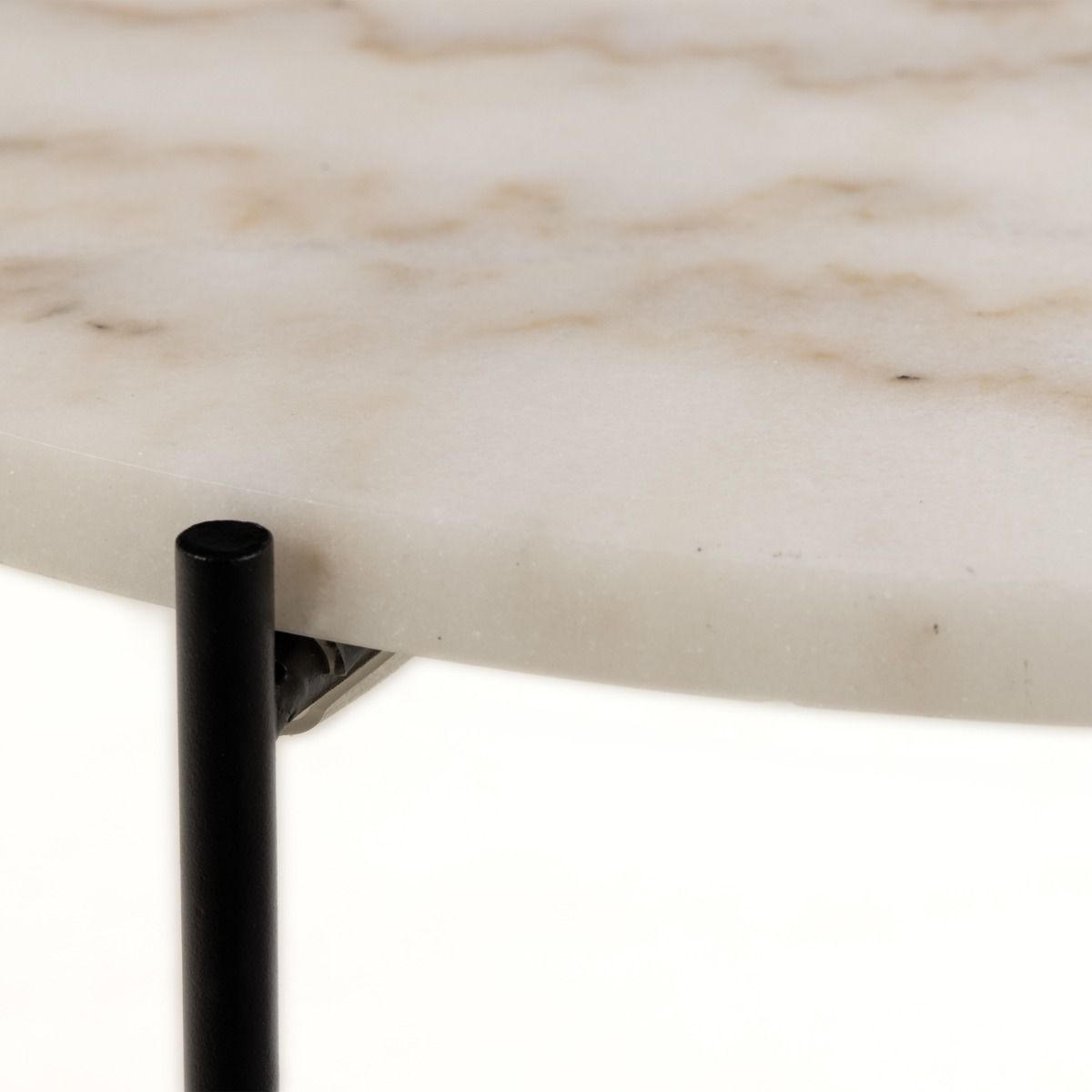 Avila Side Table with White Marble Effect 52x40cm