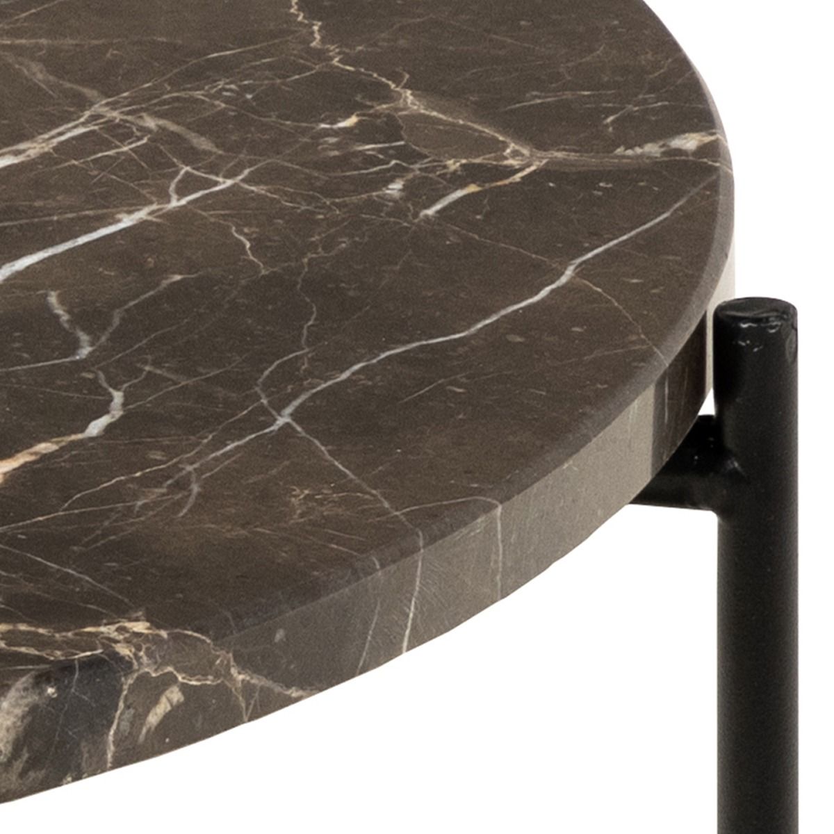 Avila Side Table with Brown Marble Effect 52x40cm