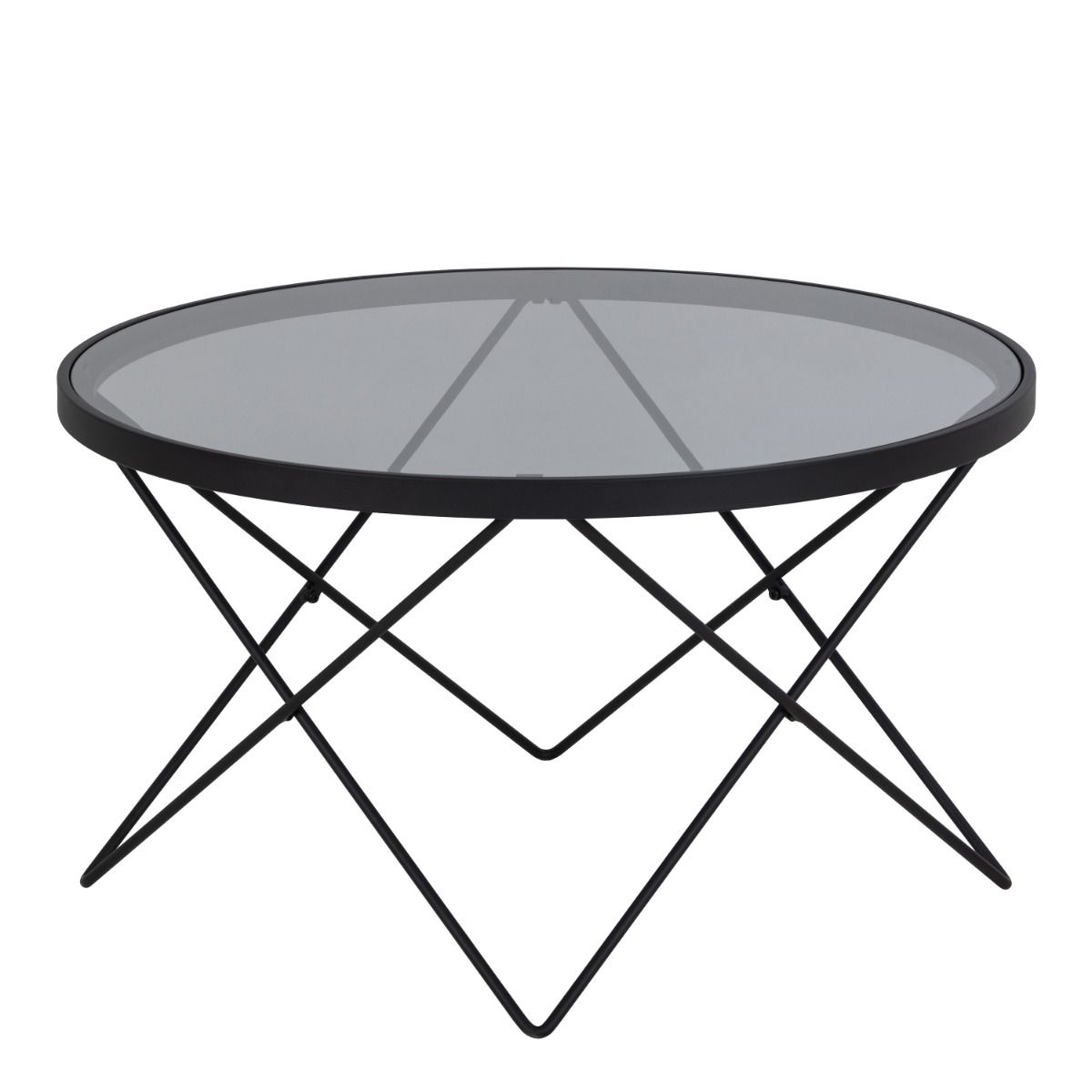 Cuxton Black Coffee Table, with Smoked Glass Top