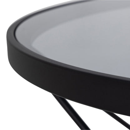 Cuxton Black Coffee Table, with Smoked Glass Top