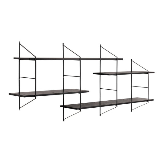 Belfast Wall Unit with 4 shelves in Black