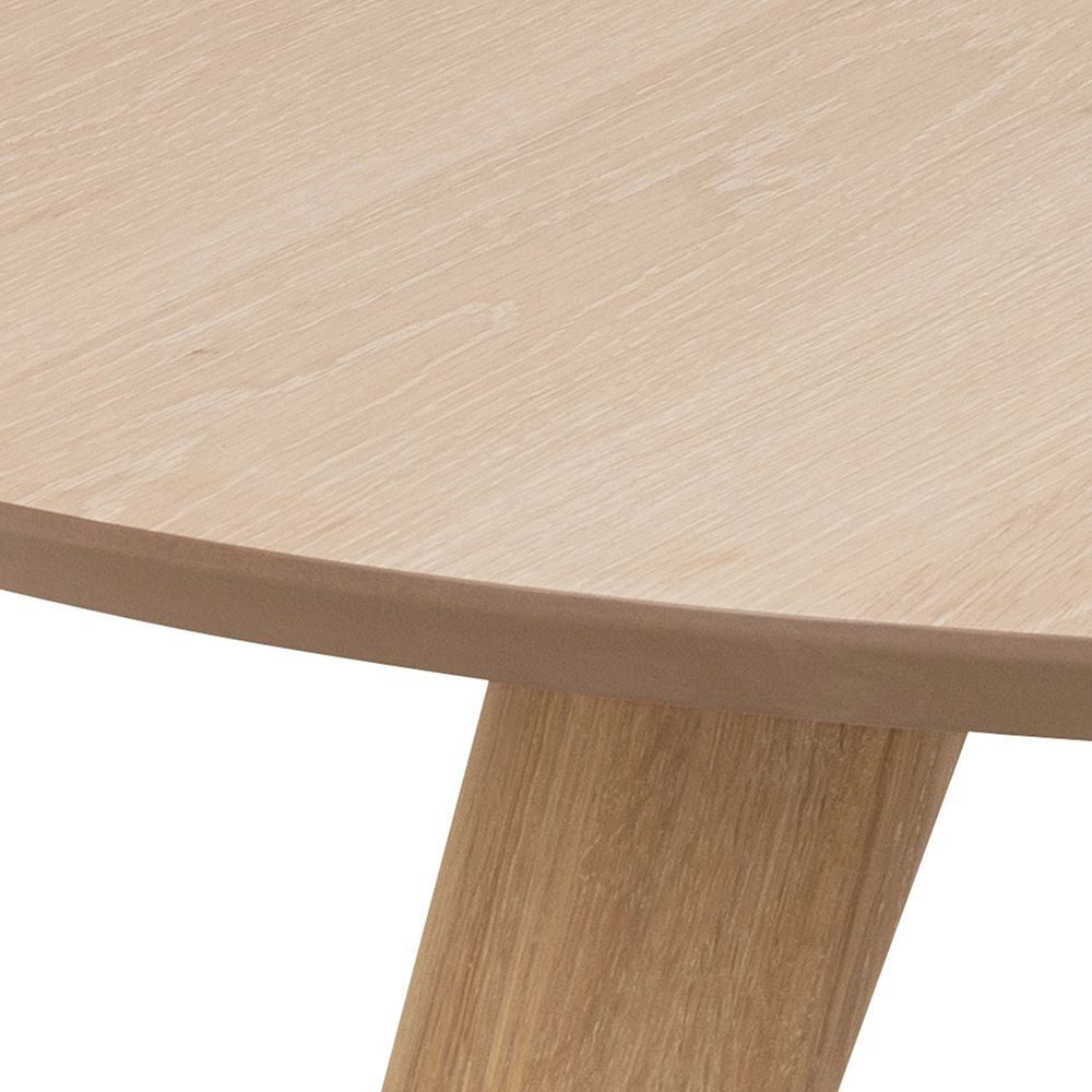 Townsville Round Dining Table in White and Oak