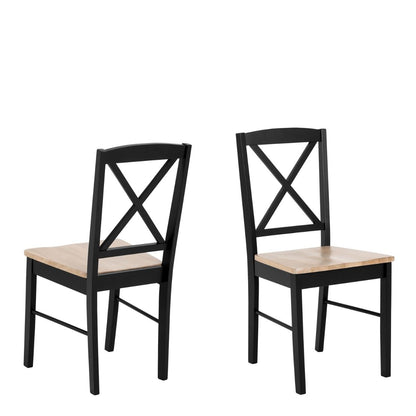 Elvira Dining Chair in Black and Oak Set of 2