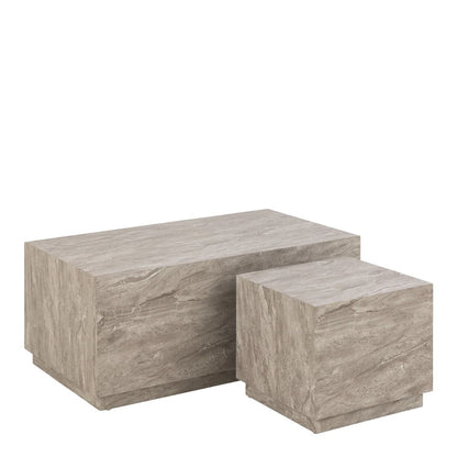 Dice Coffee Table Set in Grey Marble Effect