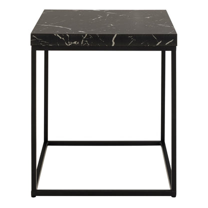 Barossa Coffee Table with Black Marble Effect Top & Black Steel Base 40cm