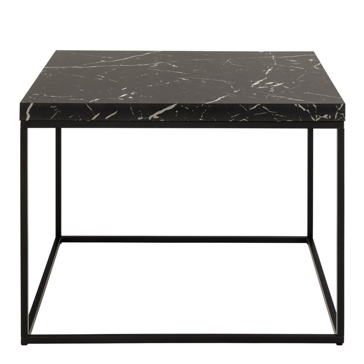 Barossa Coffee Table with Black Marble Effect Top & Black Steel Base 60cm