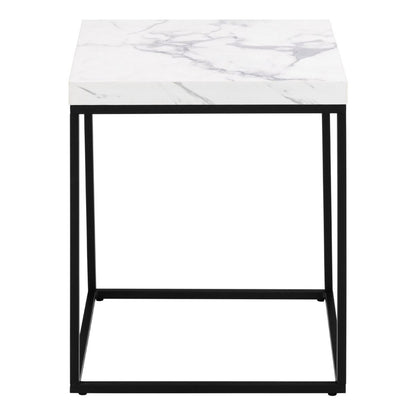 Barossa Coffee Table with White Marble Effect Top & Black Base 40cm