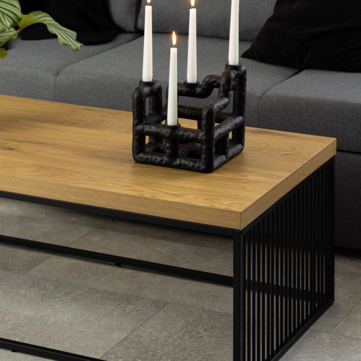 Strington Coffee Table in Black and Oak