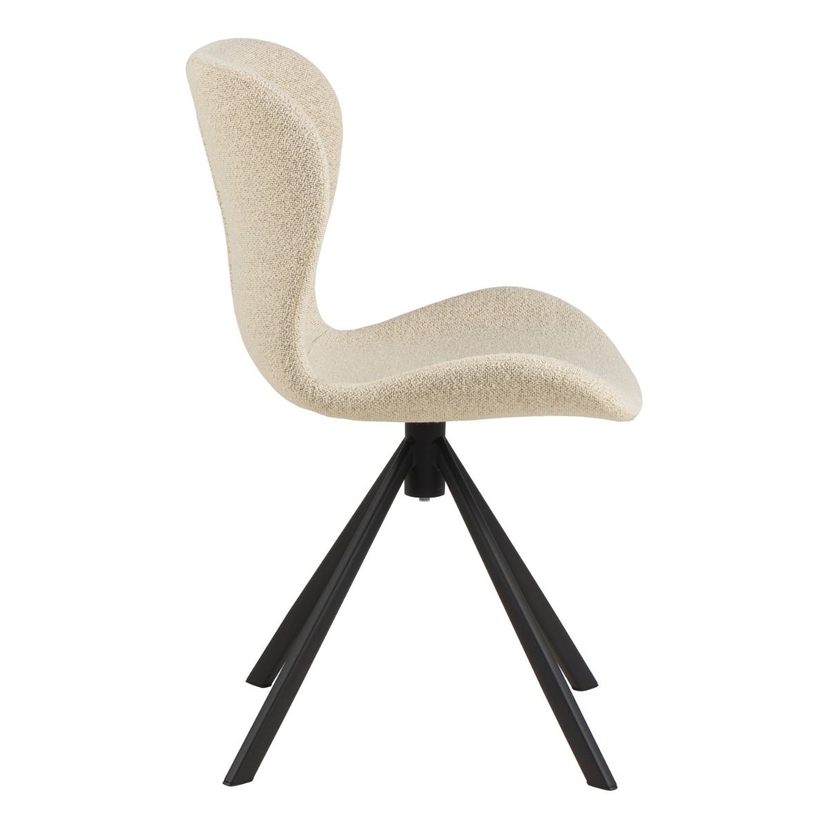 Batilda Swivel Dining chairs in Cream Fabic Set of 2