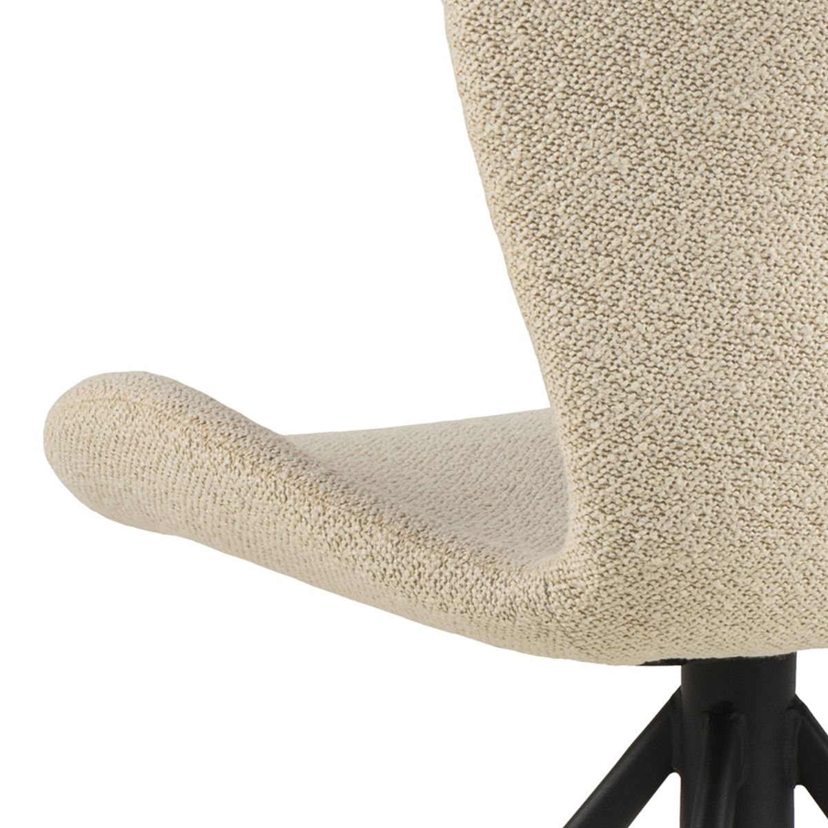 Batilda Swivel Dining chairs in Cream Fabic Set of 2