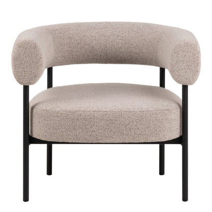 Oakfield lounge chair in Beige Fabic with Black Legs