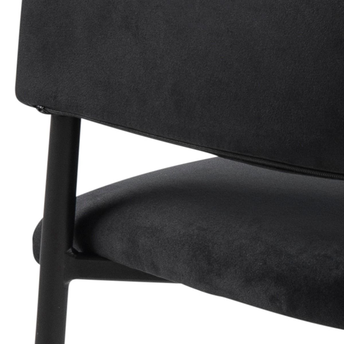 Lima Dining Chair with Armrest in Black Set of 2