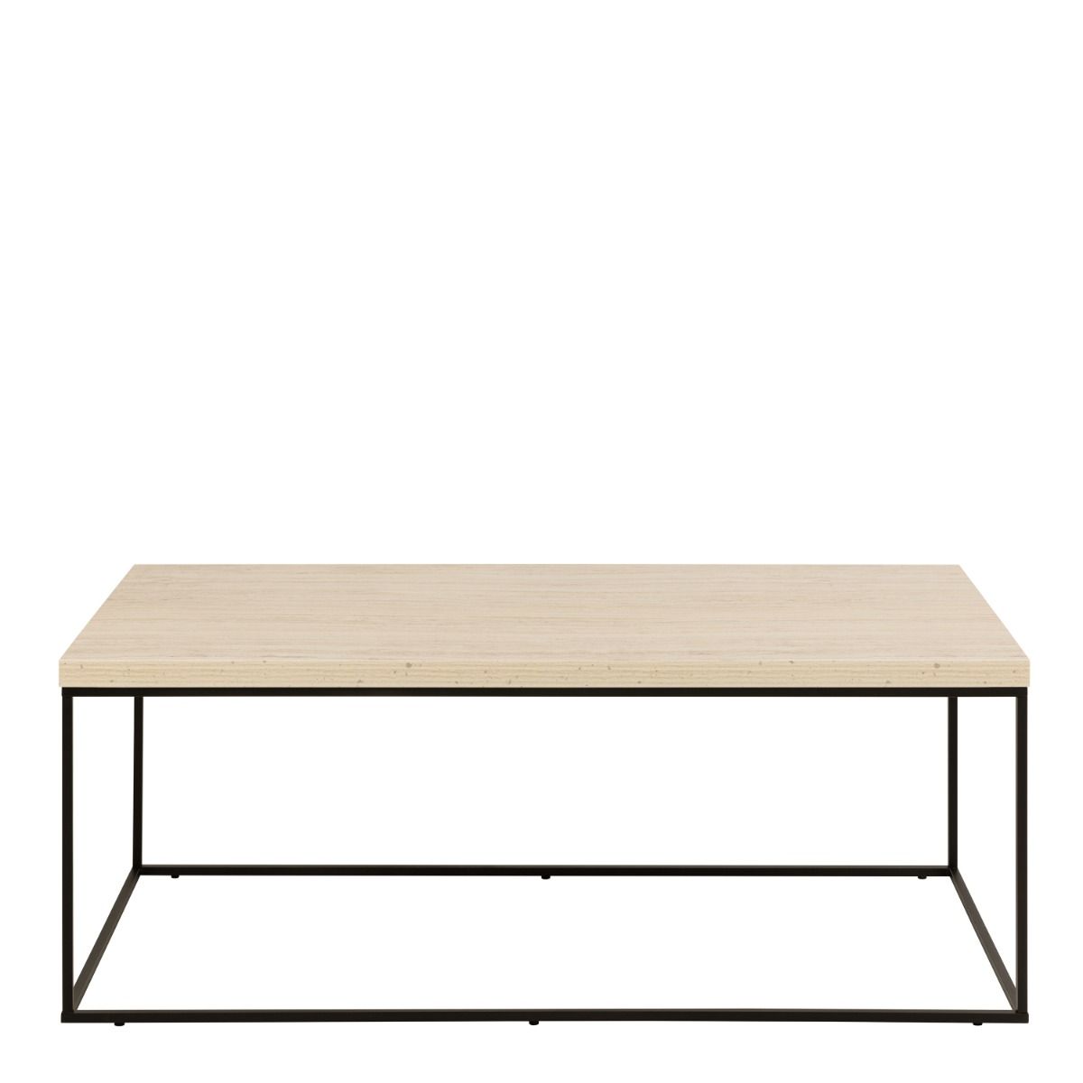 Barossa Coffee Table with Light Oak Top & Black Steel Base 110x55x45cm