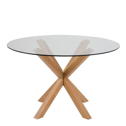 Heaven Round Dining Table with Glass Top 119x75.5cm