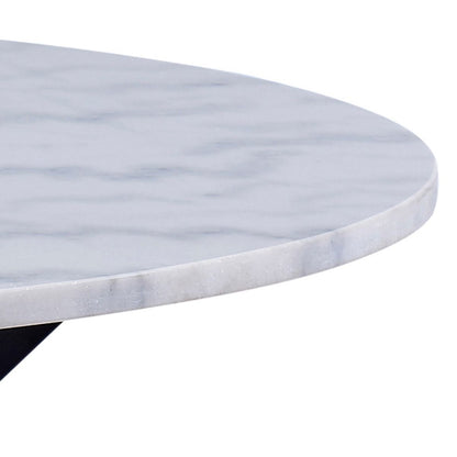 Heaven Round Dining Table with White Polished Marble Top