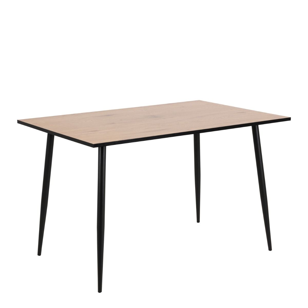 Wilma Dining Table with Oak Top & Black Legs