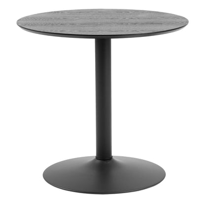 Ibiza Small Round Café Table with Black Ash Top and Matt Black Base