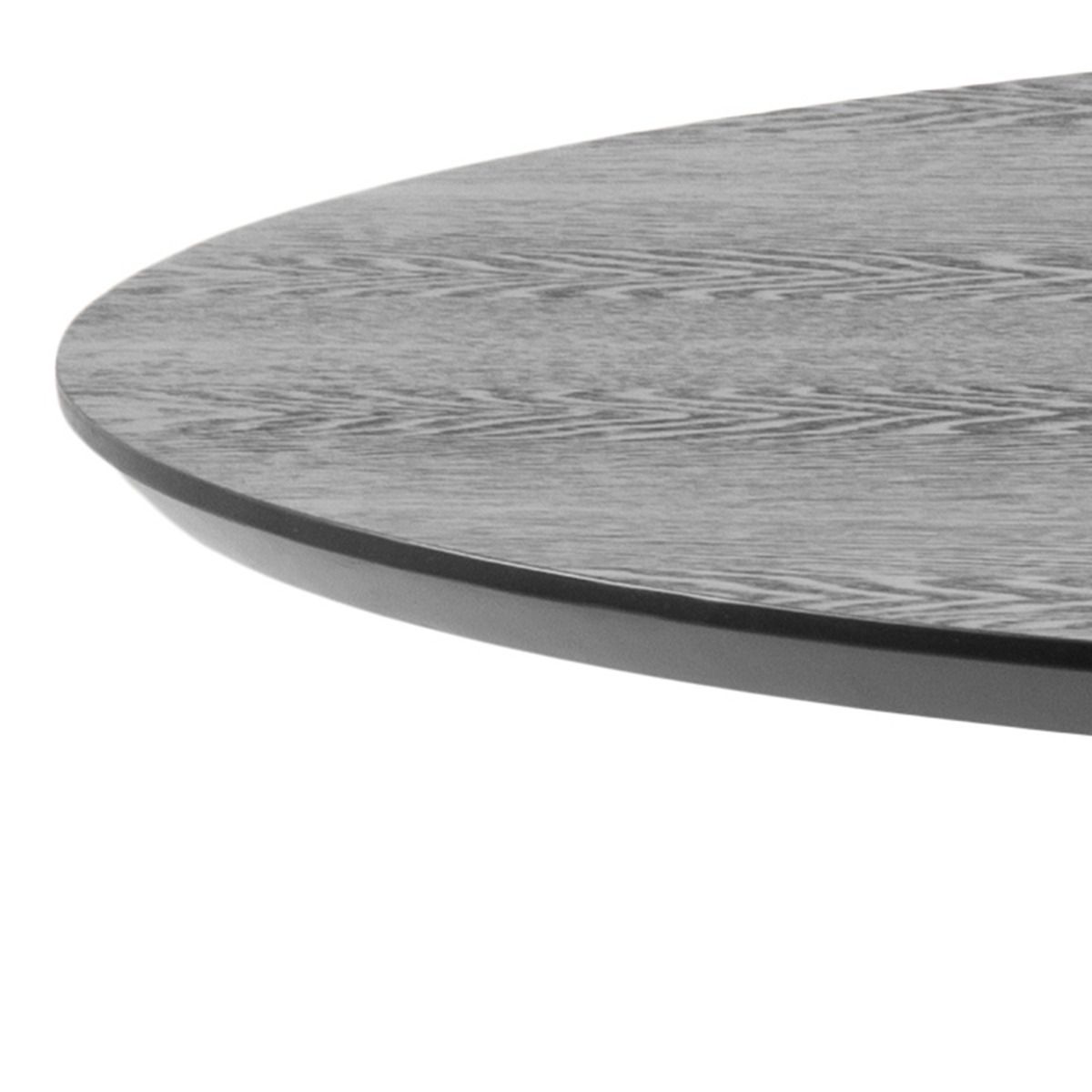 Ibiza Small Round Café Table with Black Ash Top and Matt Black Base