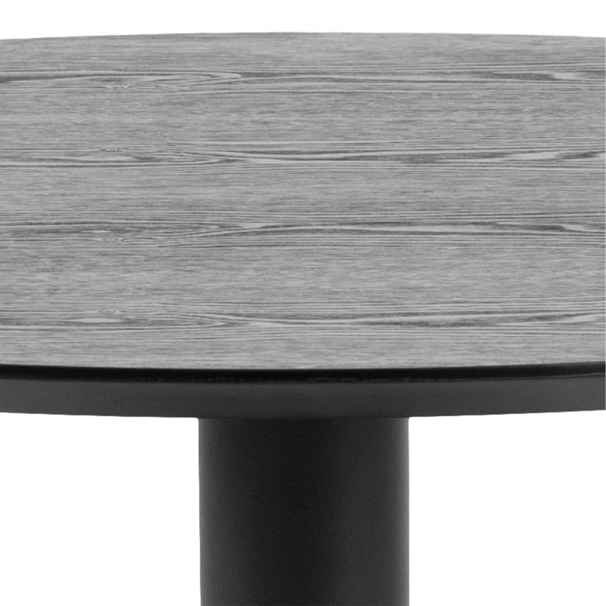 Ibiza Small Round Café Table with Black Ash Top and Matt Black Base