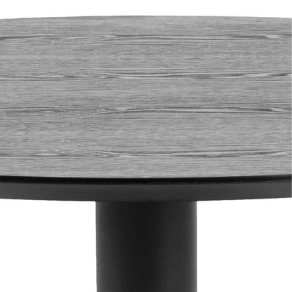 Ibiza Small Round Café Table with Black Ash Top and Matt Black Base