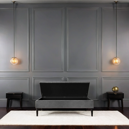 Como Quilted Storage Bench With Legs