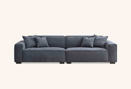 Dakota 4 seater with Chaise in Charcoal Boucle